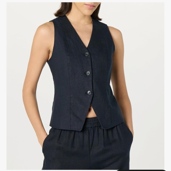 The Drop Tops - NWT The Drop Linen Vest S Small